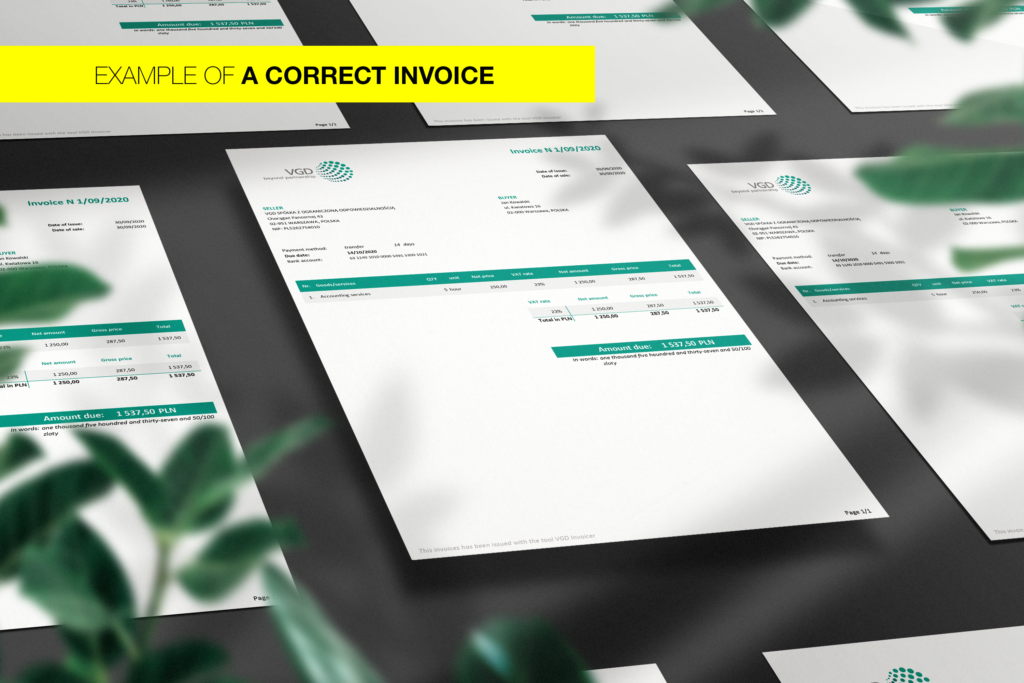 an example of a correct invoice