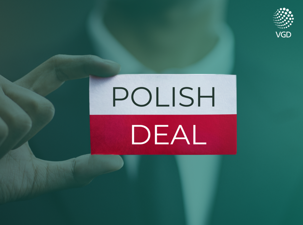 Polish Deal Polski Ład flag male hand